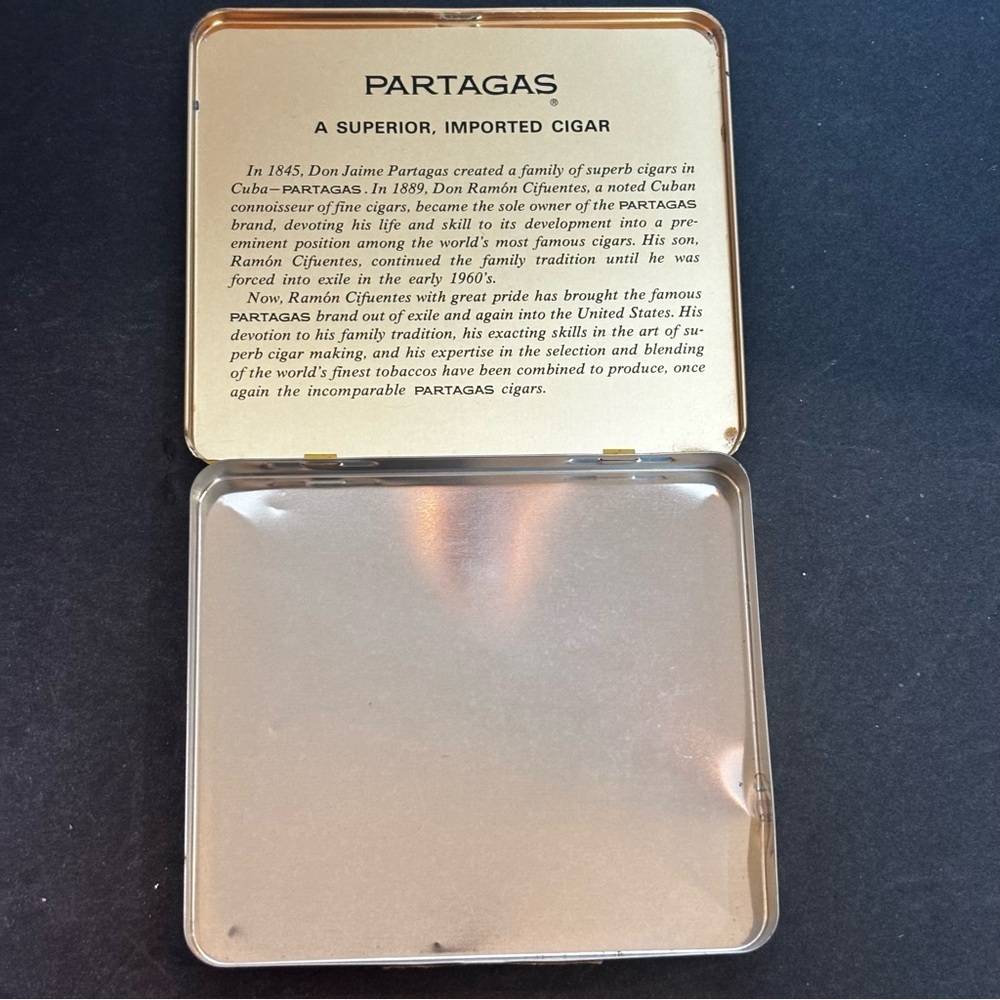 VINTAGE EMPTY PARTAGAS 10 PURITOS MINI CIGAR METAL TIN CLEAN - Picture 3 of 8